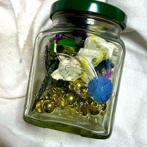 Mystery jar of assorted vintage jewelry all wearable !